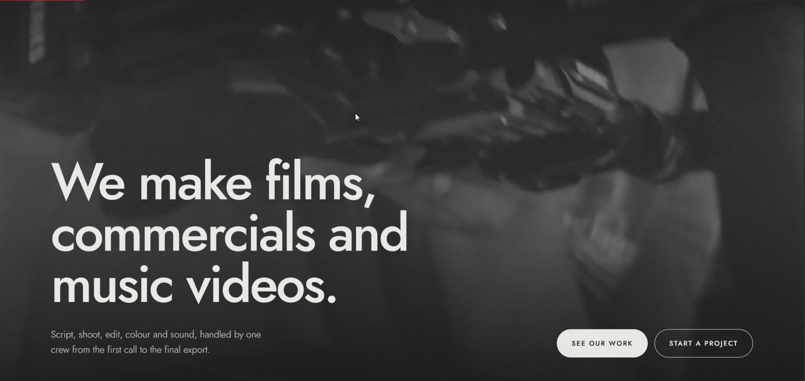 Titan Studios website, another section on desktop